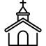 Simple church silhouette with cross